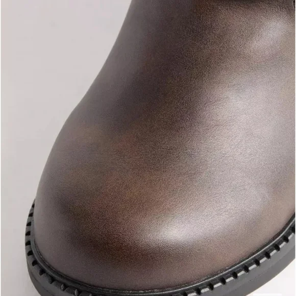 Torrid Brown Combat Moto Boots with Buckle Details - Picture 4 of 6